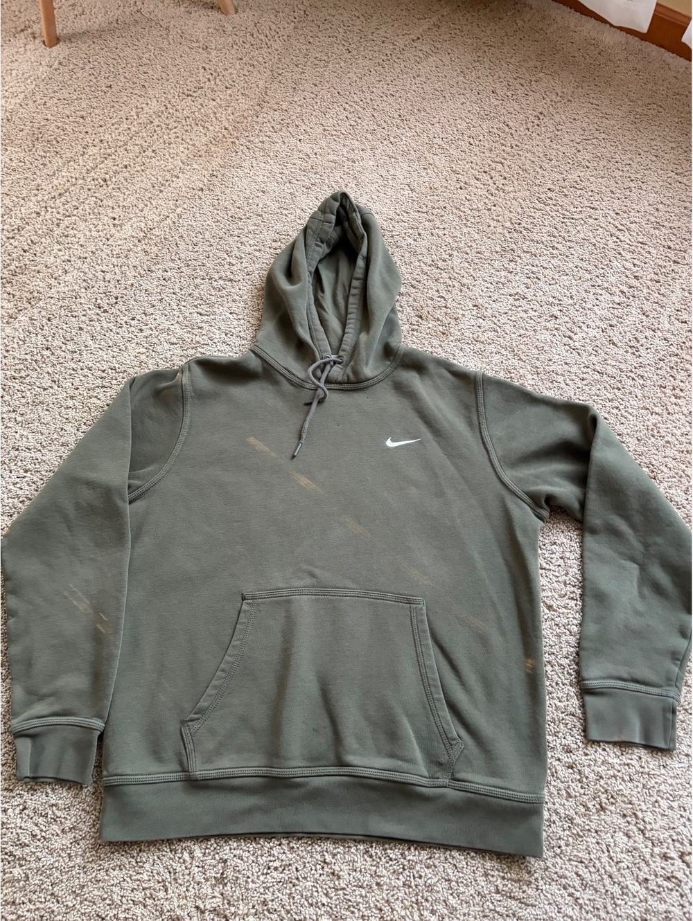 Nike Solo Swoosh Men's Pullover Hoodie coffee khaki green L LARGE sweatshirt